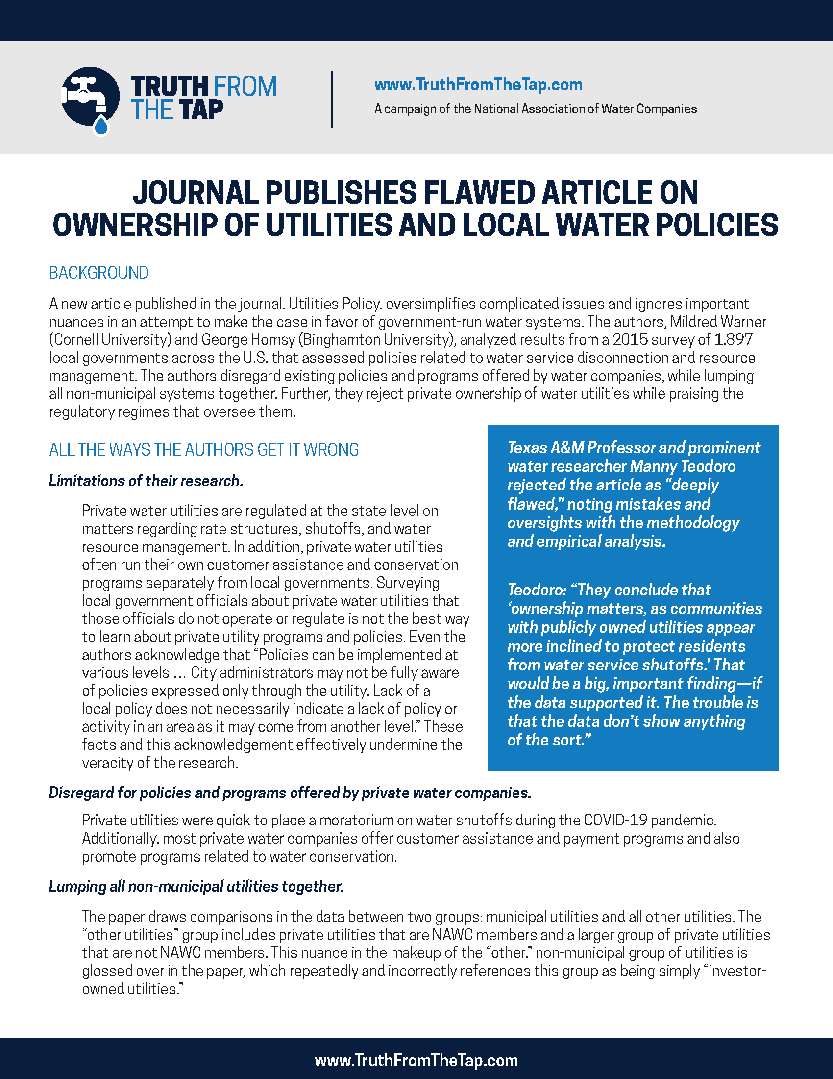 Utilities-Policy-Report-Factsheet_Page_1 - Truth from the Tap